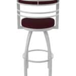 25-Inch Steel Swivel Counter Stool with Anodized Nickel Finish, Canter Bordeaux 2.5-Inch Cushion Seat, Tall Curved Slat Back, and Single-Ring Base 18 25-Inch Steel Swivel Counter Stool with Anodized Nickel Finish, Canter Bordeaux 2.5-Inch Cushion Seat, Tall Curved Slat Back, and Single-Ring Base