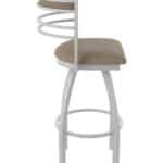 36-Inch Steel Swivel Bar Stool with Anodized Nickel Finish, Canter Earth 2.5-Inch Cushion Seat, Tall Curved Slat Back, and Single-Ring Base