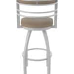 36-Inch Steel Swivel Bar Stool with Anodized Nickel Finish, Canter Earth 2.5-Inch Cushion Seat, Tall Curved Slat Back, and Single-Ring Base