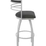 25-Inch Steel Swivel Counter Stool with Anodized Nickel Finish, Canter Iron 2.5-Inch Cushion Seat, Tall Curved Slat Back, and Single-Ring Base 16 25-Inch Steel Swivel Counter Stool with Anodized Nickel Finish, Canter Iron 2.5-Inch Cushion Seat, Tall Curved Slat Back, and Single-Ring Base
