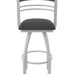 25-Inch Steel Swivel Counter Stool with Anodized Nickel Finish, Canter Iron 2.5-Inch Cushion Seat, Tall Curved Slat Back, and Single-Ring Base 17 25-Inch Steel Swivel Counter Stool with Anodized Nickel Finish, Canter Iron 2.5-Inch Cushion Seat, Tall Curved Slat Back, and Single-Ring Base