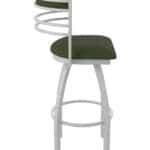 36-Inch Steel Swivel Bar Stool with Anodized Nickel Finish, Canter Pine 2.5-Inch Cushion Seat, Tall Curved Slat Back, and Single-Ring Base
