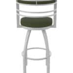 36-Inch Steel Swivel Bar Stool with Anodized Nickel Finish, Canter Pine 2.5-Inch Cushion Seat, Tall Curved Slat Back, and Single-Ring Base