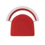 25-Inch Steel Swivel Counter Stool with Anodized Nickel Finish, Canter Red 2.5-Inch Cushion Seat, Tall Curved Slat Back, and Single-Ring Base