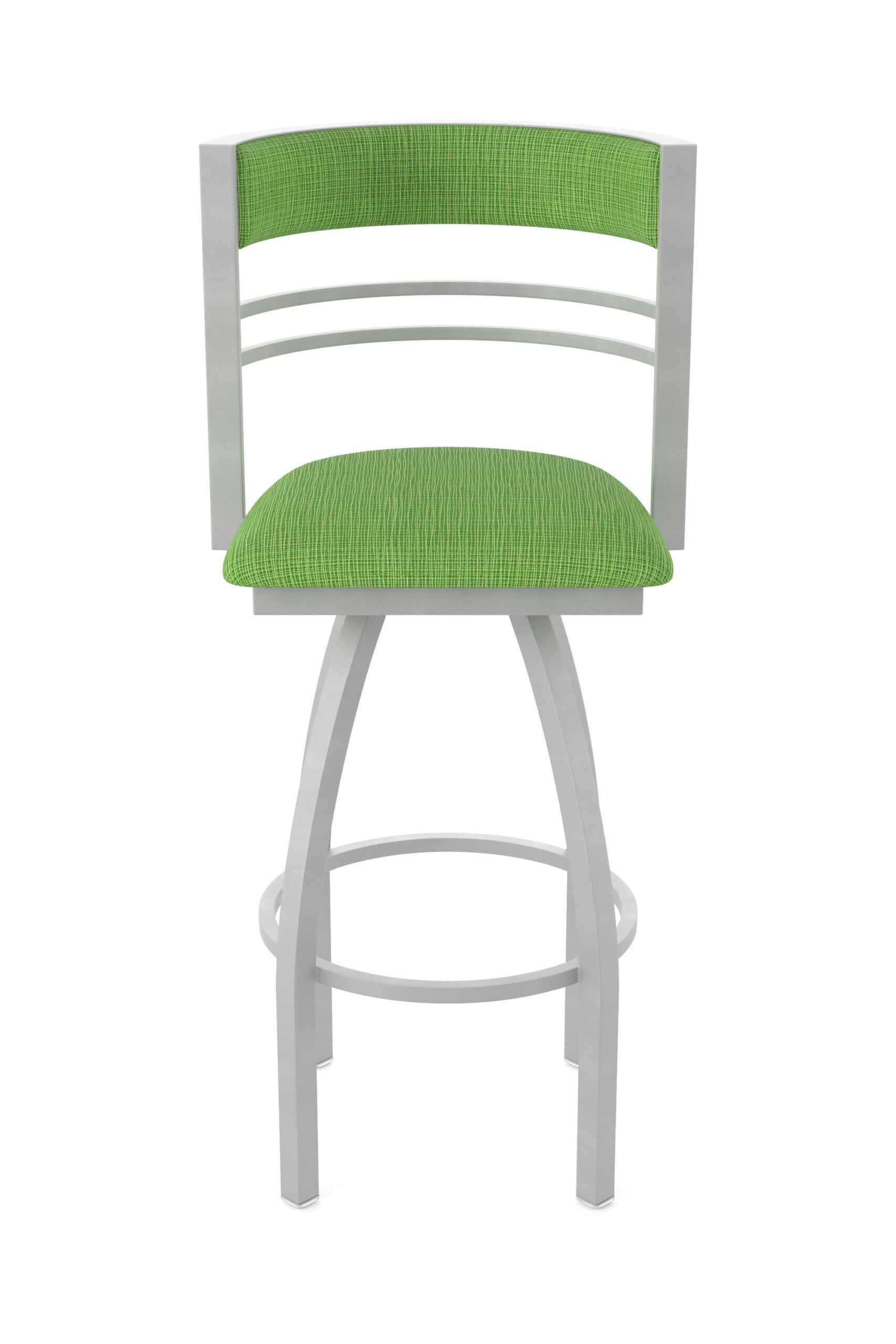 25-Inch Steel Swivel Counter Stool with Anodized Nickel Finish, Graph Parrot 2.5-Inch Cushion Seat, Tall Curved Slat Back, and Single-Ring Base 17 25-Inch Steel Swivel Counter Stool with Anodized Nickel Finish, Graph Parrot 2.5-Inch Cushion Seat, Tall Curved Slat Back, and Single-Ring Base
