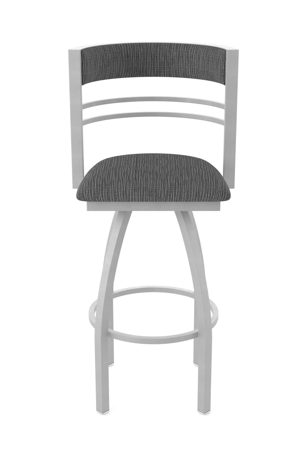 25-Inch Steel Swivel Counter Stool with Anodized Nickel Finish, Graph Coal 2.5-Inch Cushion Seat, Tall Curved Slat Back, and Single-Ring Base 5 25-Inch Steel Swivel Counter Stool with Anodized Nickel Finish, Graph Coal 2.5-Inch Cushion Seat, Tall Curved Slat Back, and Single-Ring Base - Image 5