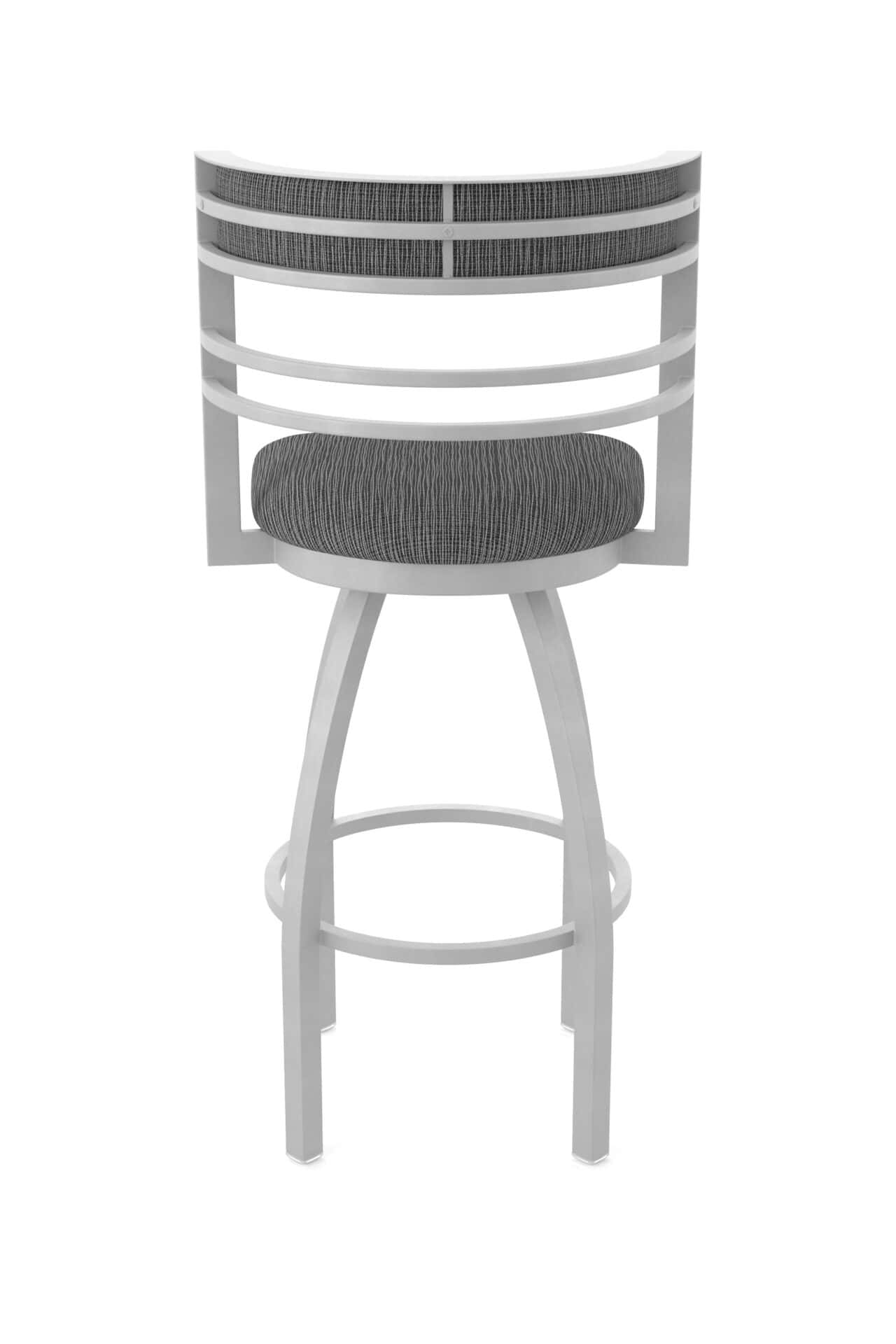 25-Inch Steel Swivel Counter Stool with Anodized Nickel Finish, Graph Coal 2.5-Inch Cushion Seat, Tall Curved Slat Back, and Single-Ring Base 6 25-Inch Steel Swivel Counter Stool with Anodized Nickel Finish, Graph Coal 2.5-Inch Cushion Seat, Tall Curved Slat Back, and Single-Ring Base - Image 6