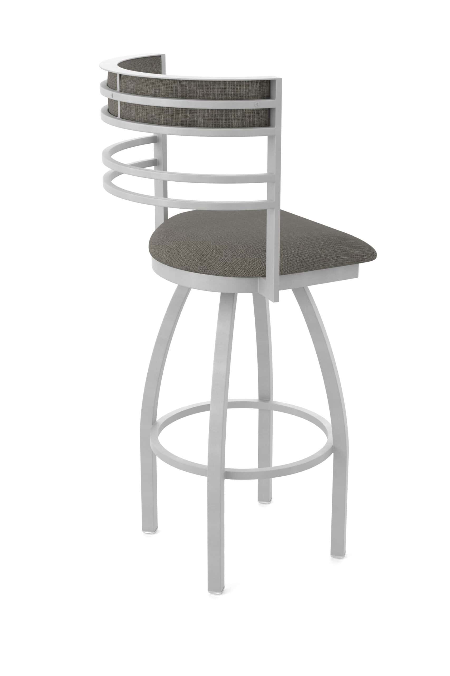 25-Inch Steel Swivel Counter Stool with Anodized Nickel Finish, Graph Chalice 2.5-Inch Cushion Seat, Tall Curved Slat Back, and Single-Ring Base 14 25-Inch Steel Swivel Counter Stool with Anodized Nickel Finish, Graph Chalice 2.5-Inch Cushion Seat, Tall Curved Slat Back, and Single-Ring Base