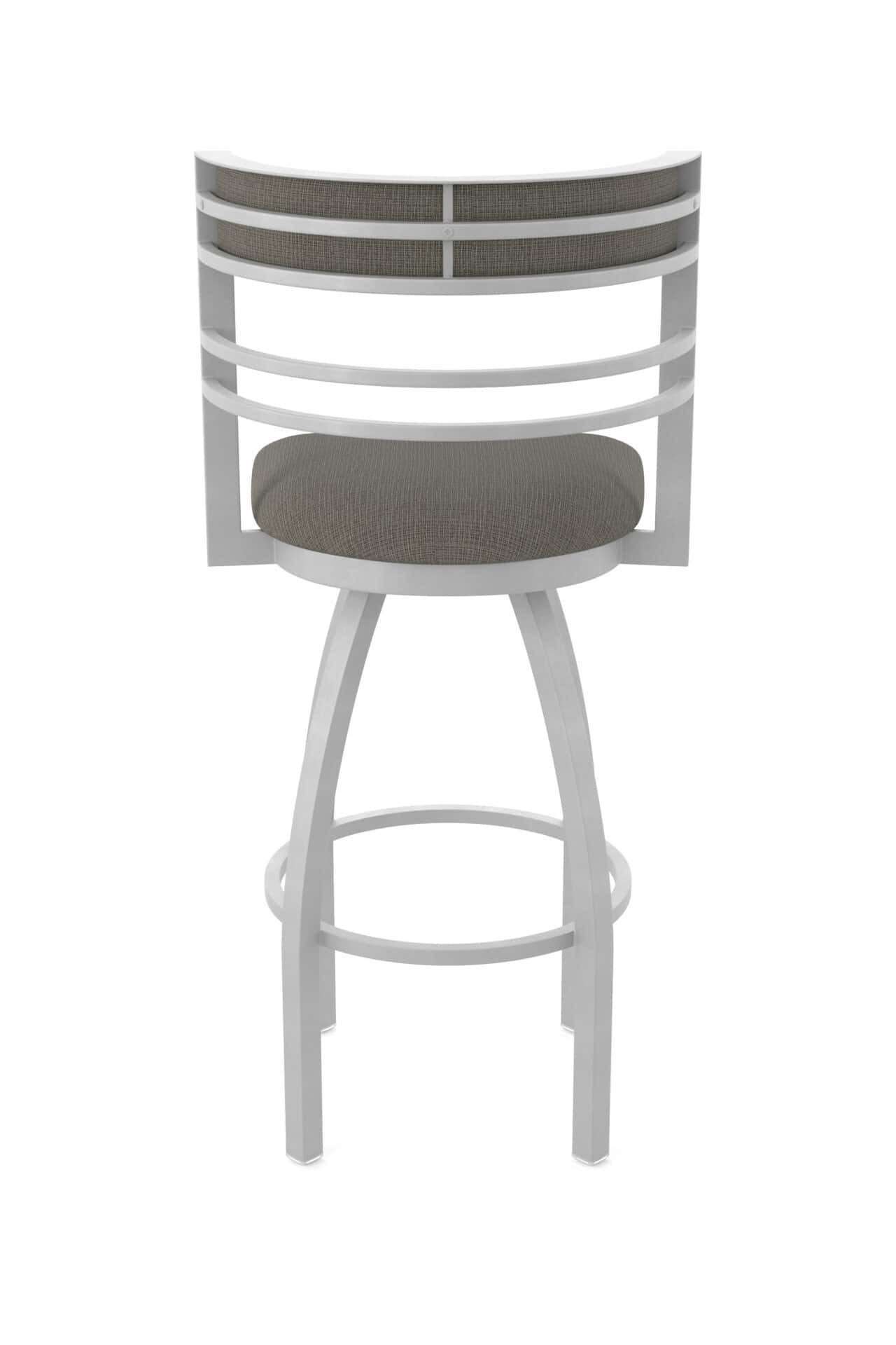 25-Inch Steel Swivel Counter Stool with Anodized Nickel Finish, Graph Chalice 2.5-Inch Cushion Seat, Tall Curved Slat Back, and Single-Ring Base 6 25-Inch Steel Swivel Counter Stool with Anodized Nickel Finish, Graph Chalice 2.5-Inch Cushion Seat, Tall Curved Slat Back, and Single-Ring Base - Image 6