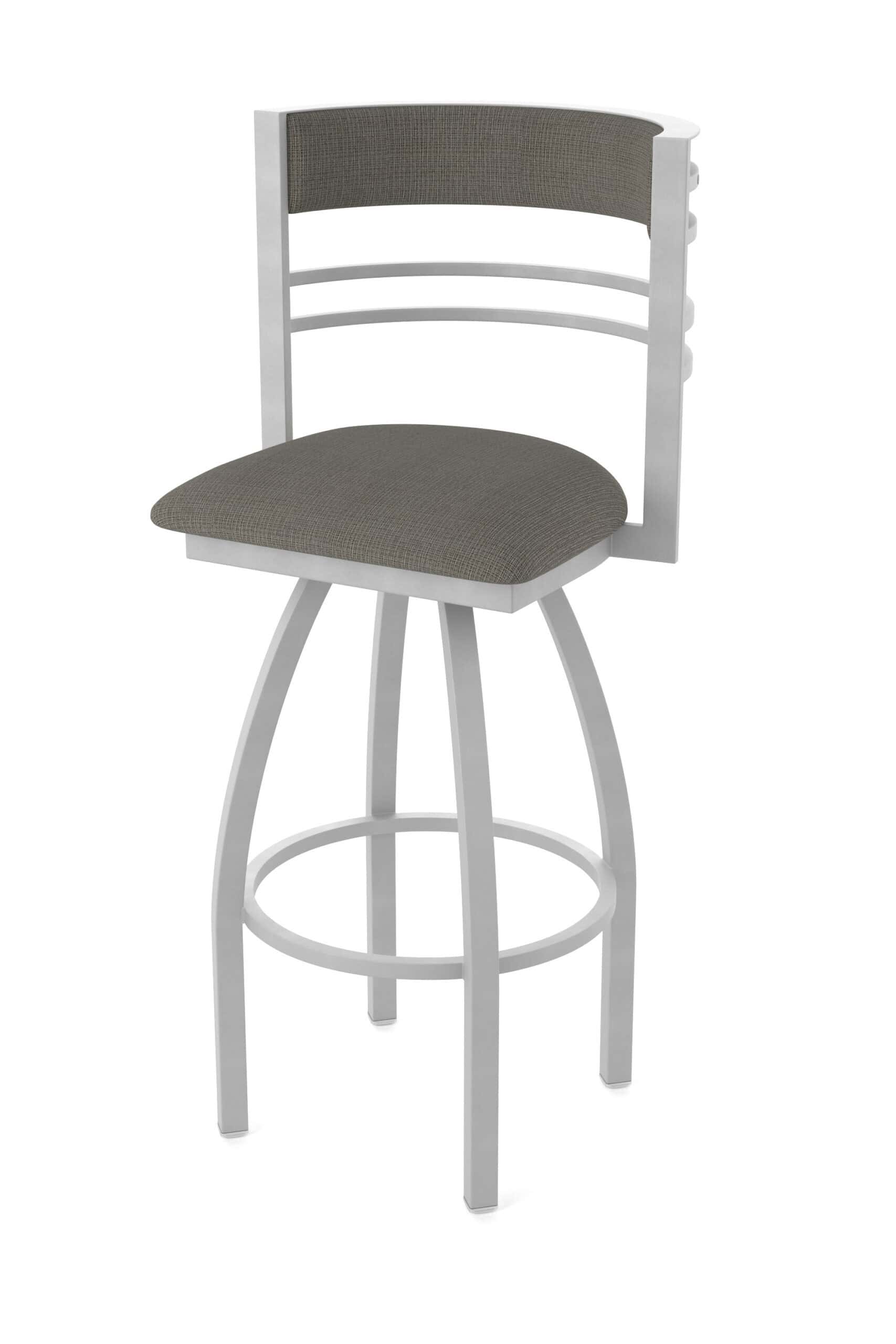 25-Inch Steel Swivel Counter Stool with Anodized Nickel Finish, Graph Chalice 2.5-Inch Cushion Seat, Tall Curved Slat Back, and Single-Ring Base 13 25-Inch Steel Swivel Counter Stool with Anodized Nickel Finish, Graph Chalice 2.5-Inch Cushion Seat, Tall Curved Slat Back, and Single-Ring Base