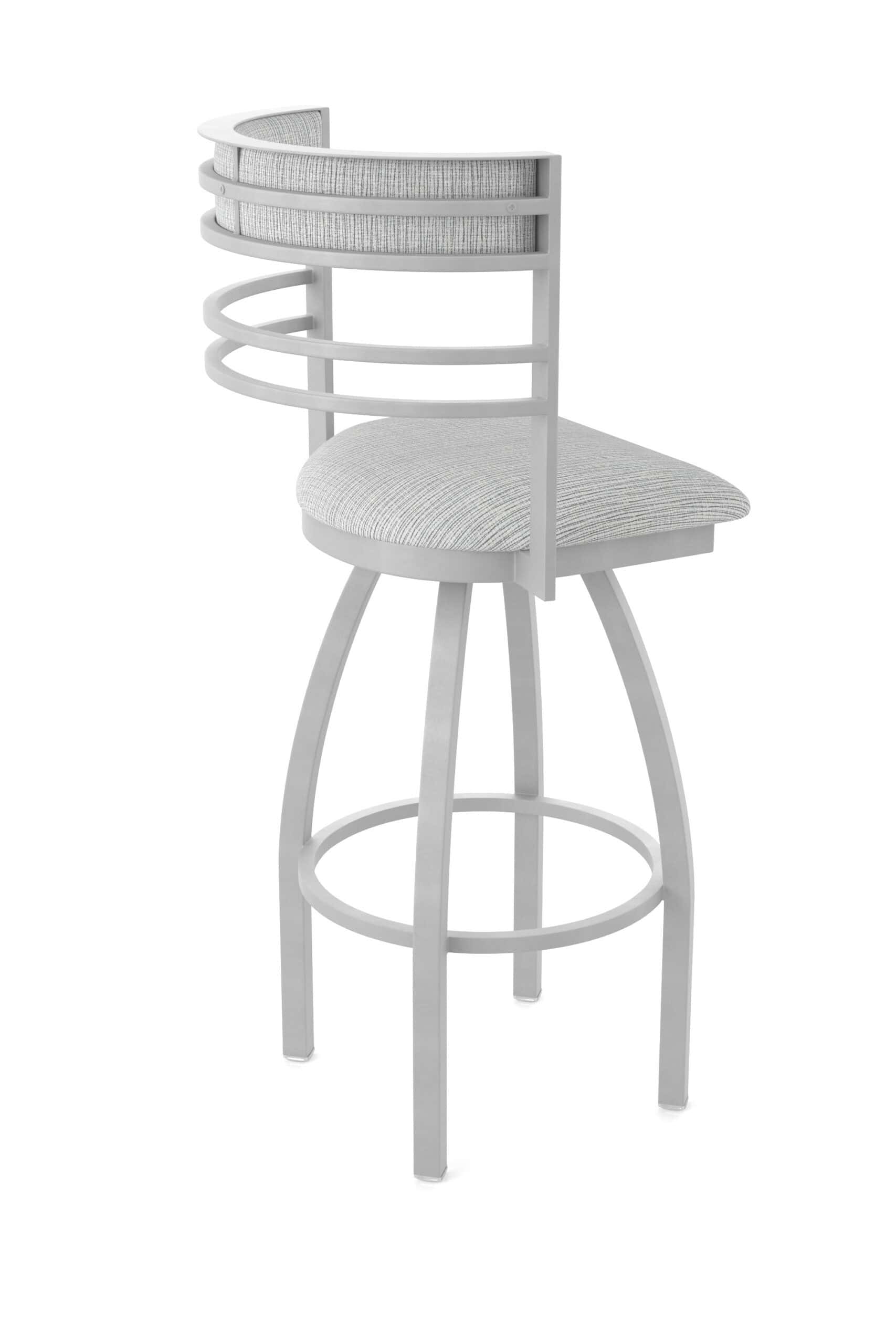 25-Inch Steel Swivel Counter Stool with Anodized Nickel Finish, Graph Alpine 2.5-Inch Cushion Seat, Tall Curved Slat Back, and Single-Ring Base 14 25-Inch Steel Swivel Counter Stool with Anodized Nickel Finish, Graph Alpine 2.5-Inch Cushion Seat, Tall Curved Slat Back, and Single-Ring Base
