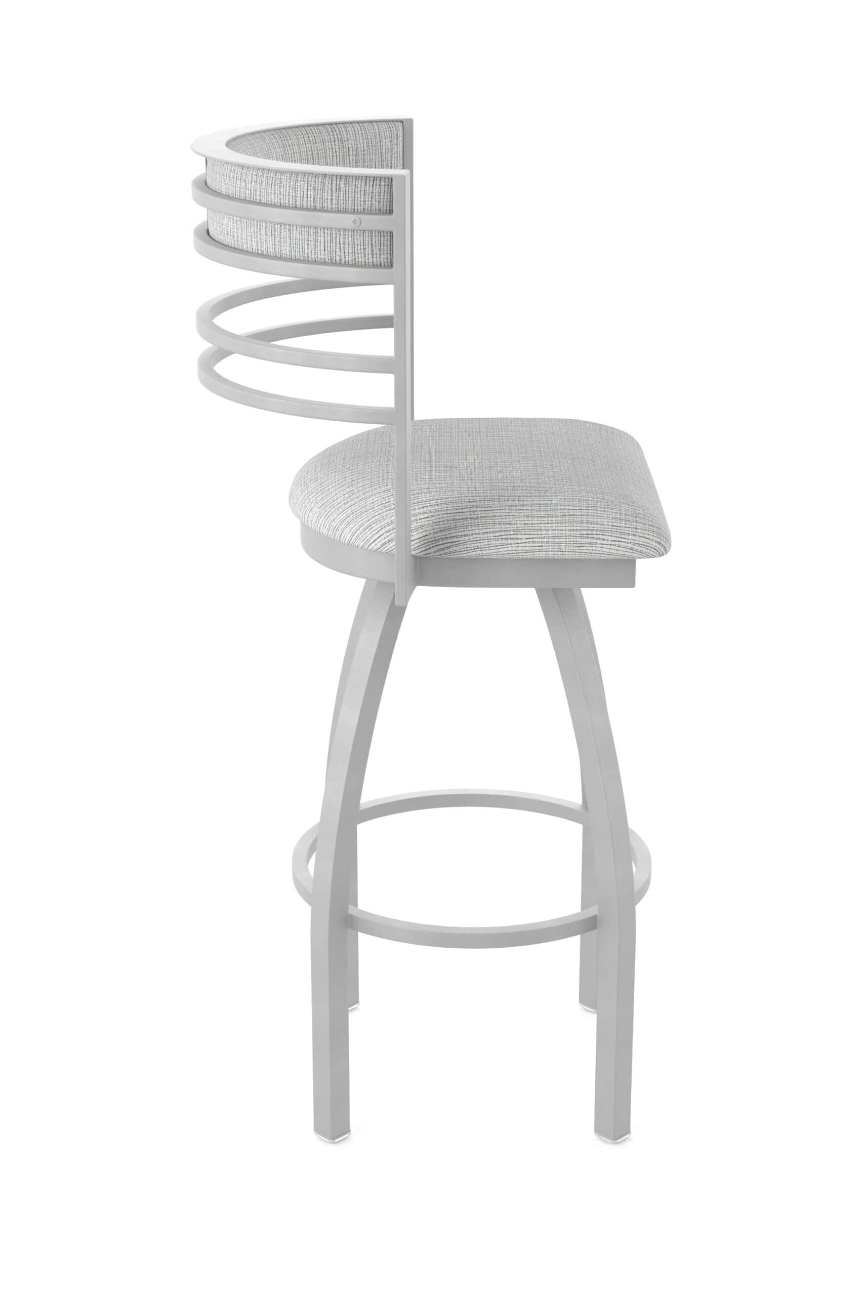 25-Inch Steel Swivel Counter Stool with Anodized Nickel Finish, Graph Alpine 2.5-Inch Cushion Seat, Tall Curved Slat Back, and Single-Ring Base 16 25-Inch Steel Swivel Counter Stool with Anodized Nickel Finish, Graph Alpine 2.5-Inch Cushion Seat, Tall Curved Slat Back, and Single-Ring Base