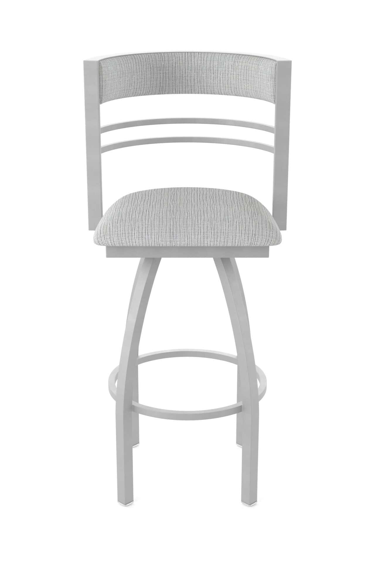 25-Inch Steel Swivel Counter Stool with Anodized Nickel Finish, Graph Alpine 2.5-Inch Cushion Seat, Tall Curved Slat Back, and Single-Ring Base 5 25-Inch Steel Swivel Counter Stool with Anodized Nickel Finish, Graph Alpine 2.5-Inch Cushion Seat, Tall Curved Slat Back, and Single-Ring Base - Image 5