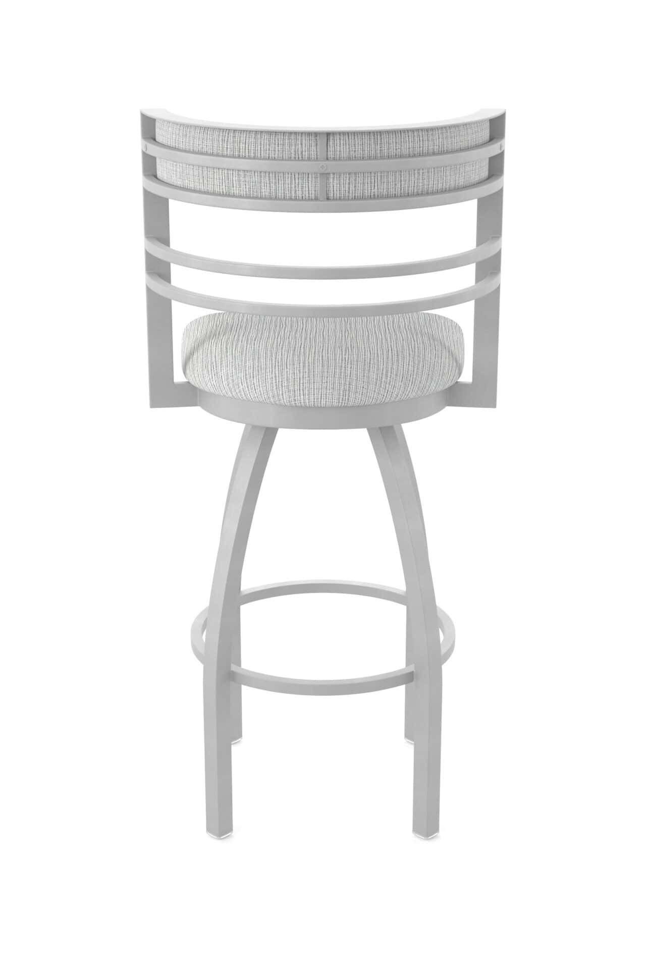 25-Inch Steel Swivel Counter Stool with Anodized Nickel Finish, Graph Alpine 2.5-Inch Cushion Seat, Tall Curved Slat Back, and Single-Ring Base 6 25-Inch Steel Swivel Counter Stool with Anodized Nickel Finish, Graph Alpine 2.5-Inch Cushion Seat, Tall Curved Slat Back, and Single-Ring Base - Image 6
