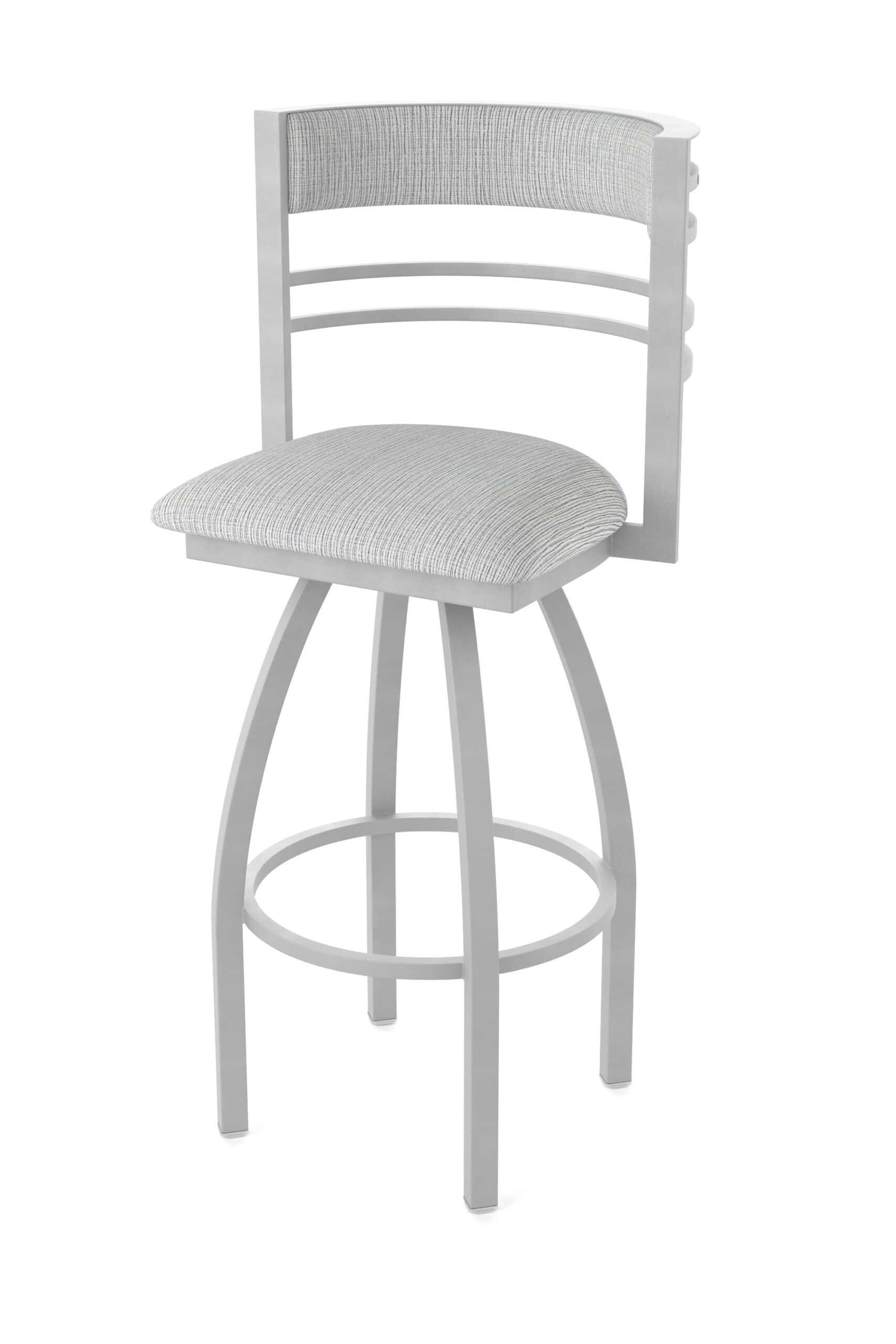 25-Inch Steel Swivel Counter Stool with Anodized Nickel Finish, Graph Alpine 2.5-Inch Cushion Seat, Tall Curved Slat Back, and Single-Ring Base 13 25-Inch Steel Swivel Counter Stool with Anodized Nickel Finish, Graph Alpine 2.5-Inch Cushion Seat, Tall Curved Slat Back, and Single-Ring Base