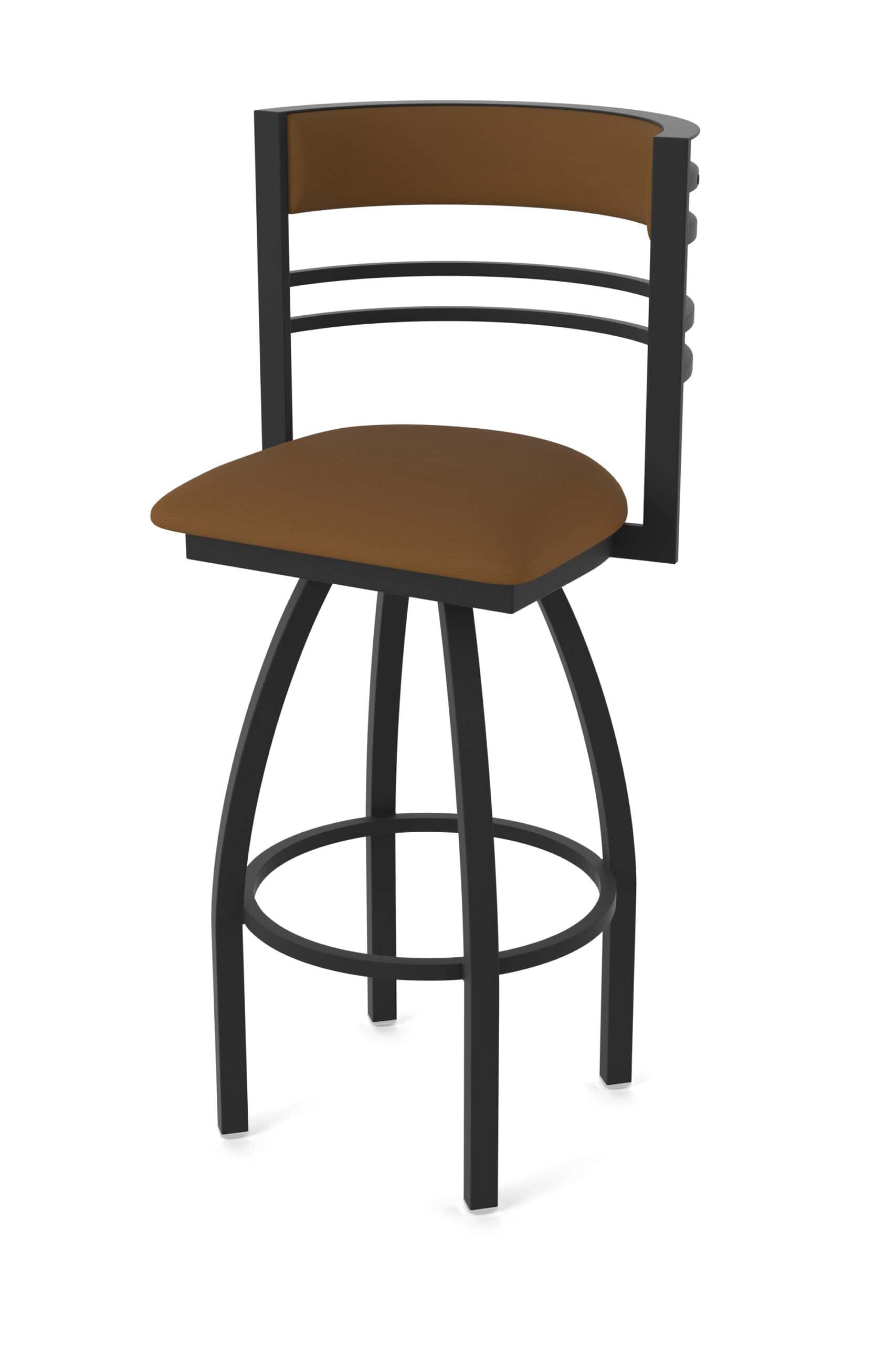 25-Inch Steel Swivel Counter Stool with Black Wrinkle Finish, Canter Thatch 2.5-Inch Cushion Seat, Tall Curved Slat Back, and Single-Ring Base 13 25-Inch Steel Swivel Counter Stool with Black Wrinkle Finish, Canter Thatch 2.5-Inch Cushion Seat, Tall Curved Slat Back, and Single-Ring Base