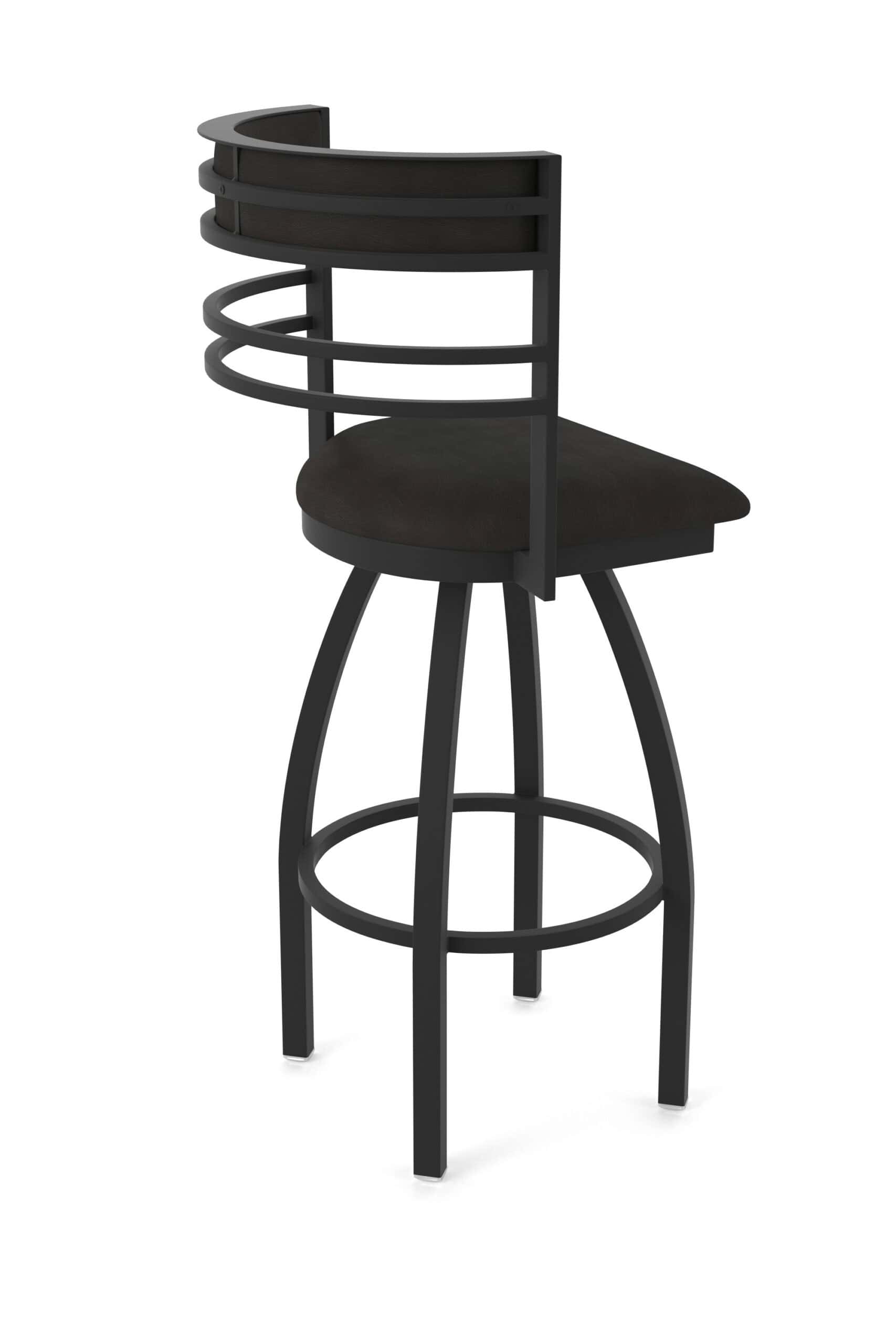 25-Inch Steel Swivel Counter Stool with Black Wrinkle Finish, Canter Espresso 2.5-Inch Cushion Seat, Tall Curved Slat Back, and Single-Ring Base 14 25-Inch Steel Swivel Counter Stool with Black Wrinkle Finish, Canter Espresso 2.5-Inch Cushion Seat, Tall Curved Slat Back, and Single-Ring Base