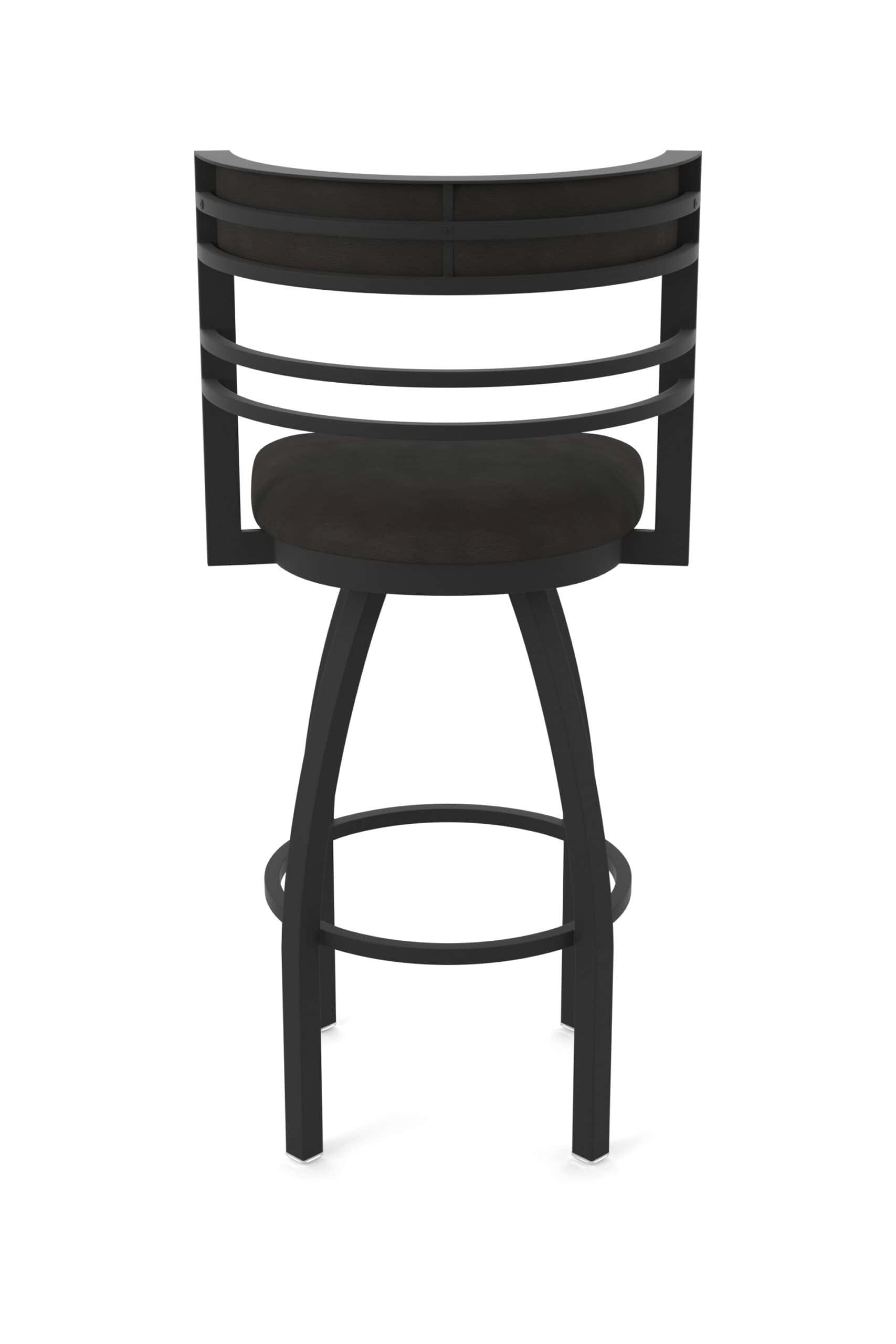 25-Inch Steel Swivel Counter Stool with Black Wrinkle Finish, Canter Espresso 2.5-Inch Cushion Seat, Tall Curved Slat Back, and Single-Ring Base 18 25-Inch Steel Swivel Counter Stool with Black Wrinkle Finish, Canter Espresso 2.5-Inch Cushion Seat, Tall Curved Slat Back, and Single-Ring Base