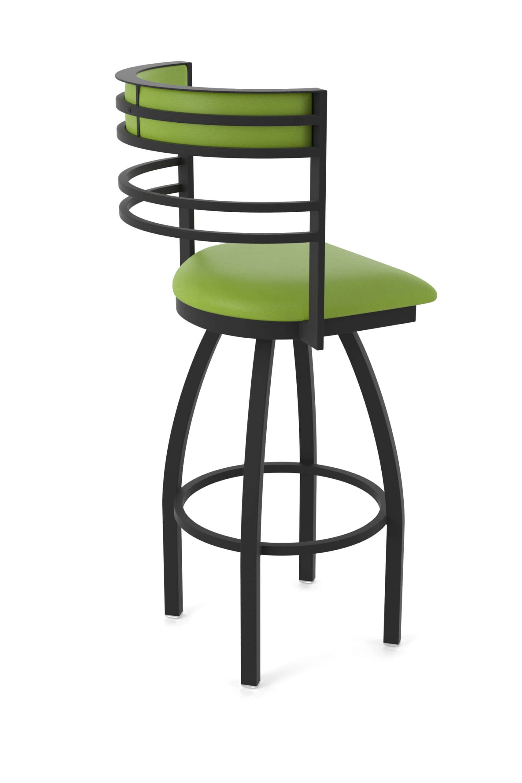 25-Inch Steel Swivel Counter Stool with Black Wrinkle Finish, Canter Kiwi Green 2.5-Inch Cushion Seat, Tall Curved Slat Back, and Single-Ring Base 14 25-Inch Steel Swivel Counter Stool with Black Wrinkle Finish, Canter Kiwi Green 2.5-Inch Cushion Seat, Tall Curved Slat Back, and Single-Ring Base