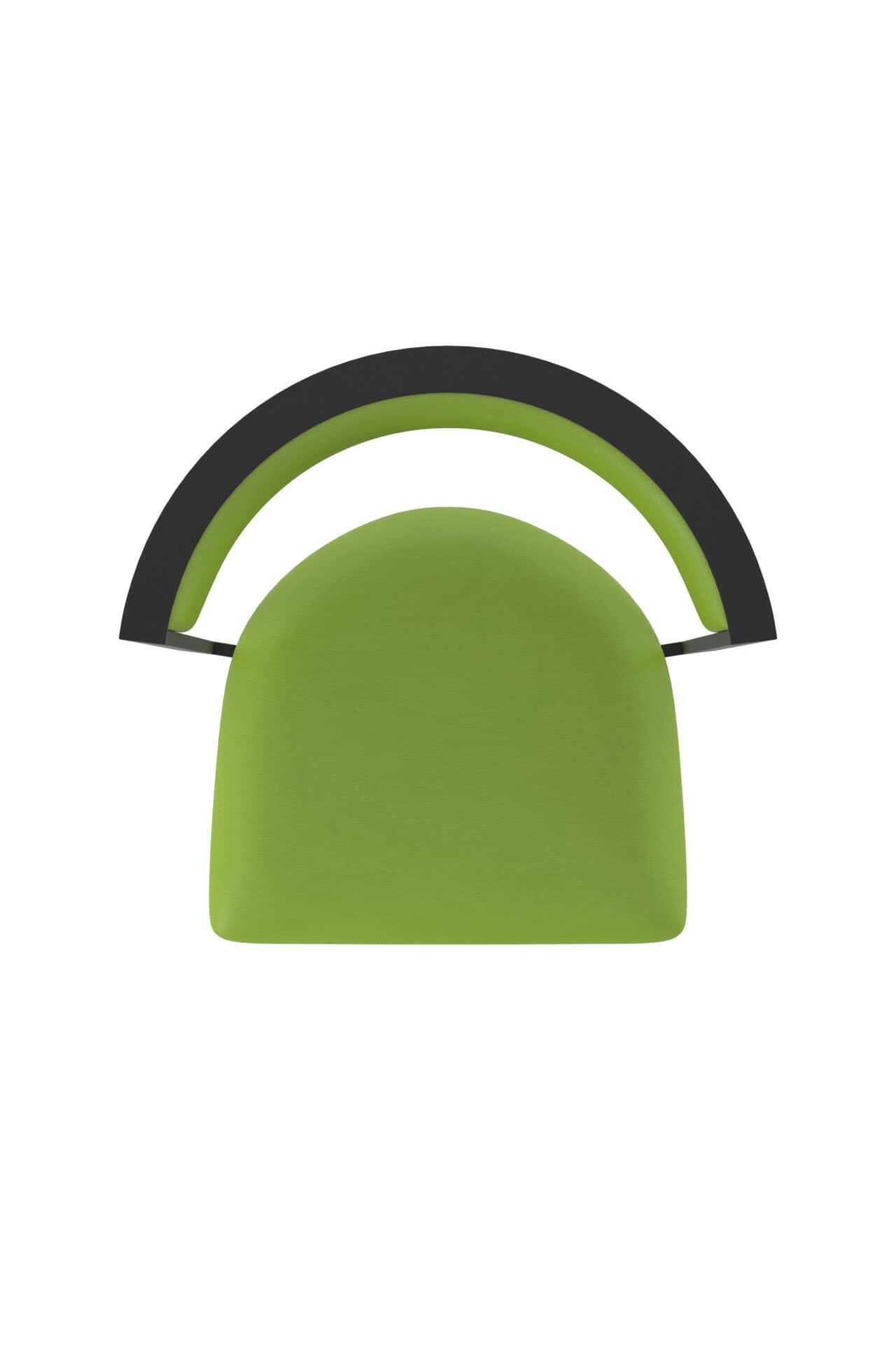 25-Inch Steel Swivel Counter Stool with Black Wrinkle Finish, Canter Kiwi Green 2.5-Inch Cushion Seat, Tall Curved Slat Back, and Single-Ring Base 3 25-Inch Steel Swivel Counter Stool with Black Wrinkle Finish, Canter Kiwi Green 2.5-Inch Cushion Seat, Tall Curved Slat Back, and Single-Ring Base - Image 3