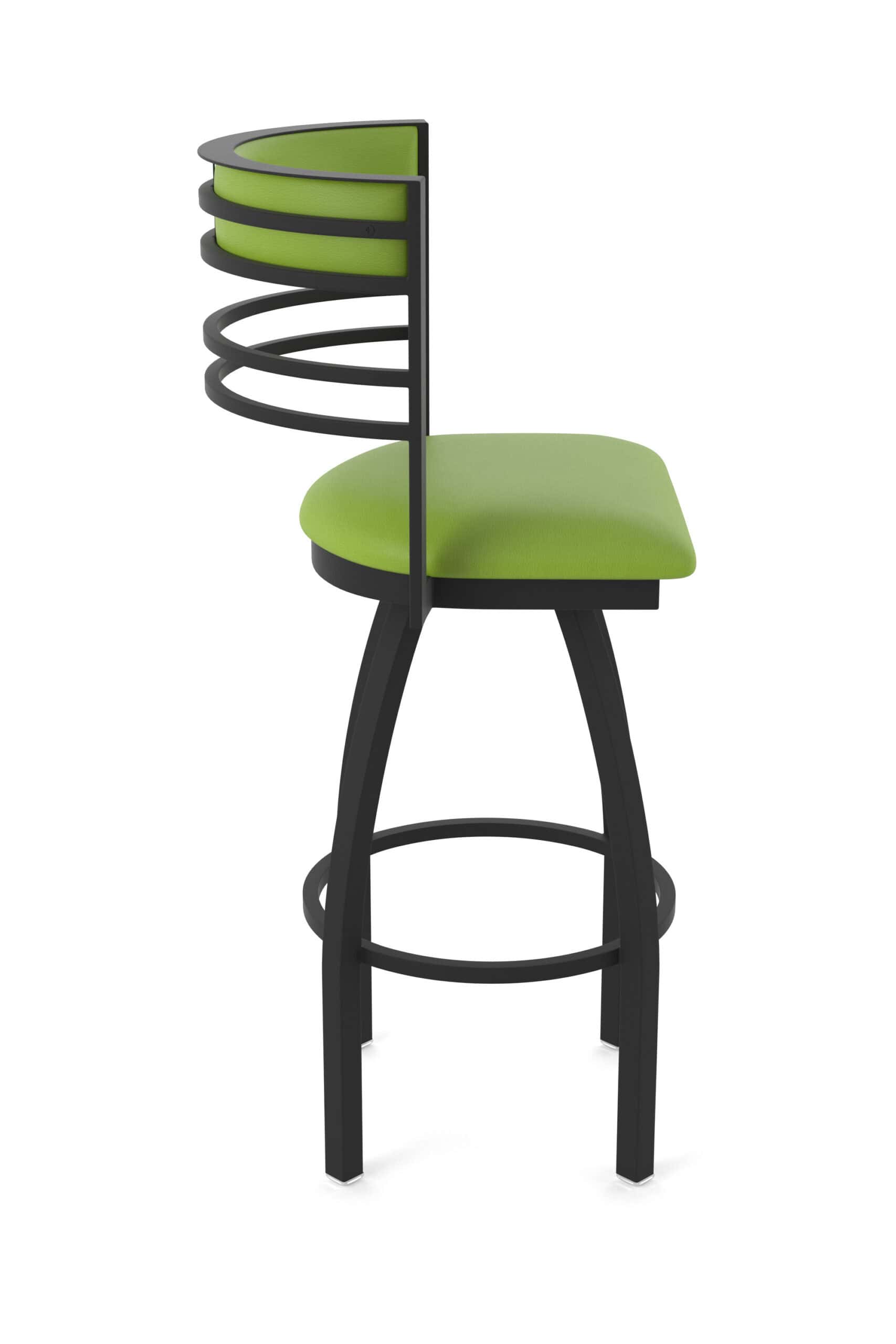 25-Inch Steel Swivel Counter Stool with Black Wrinkle Finish, Canter Kiwi Green 2.5-Inch Cushion Seat, Tall Curved Slat Back, and Single-Ring Base 16 25-Inch Steel Swivel Counter Stool with Black Wrinkle Finish, Canter Kiwi Green 2.5-Inch Cushion Seat, Tall Curved Slat Back, and Single-Ring Base