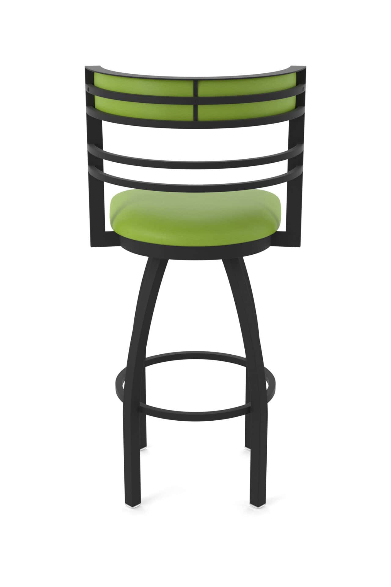 25-Inch Steel Swivel Counter Stool with Black Wrinkle Finish, Canter Kiwi Green 2.5-Inch Cushion Seat, Tall Curved Slat Back, and Single-Ring Base 6 25-Inch Steel Swivel Counter Stool with Black Wrinkle Finish, Canter Kiwi Green 2.5-Inch Cushion Seat, Tall Curved Slat Back, and Single-Ring Base - Image 6