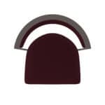 36-Inch Steel Swivel Bar Stool with Bronze Finish, Canter Bordeaux 2.5-Inch Cushion Seat, Tall Curved Slat Back, and Single-Ring Base