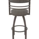 30-Inch Steel Swivel Bar Stool with Bronze Finish, Graph Chalice 2.5-Inch Cushion Seat, Tall Curved Slat Back, and Single-Ring Base