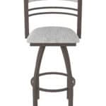 25-Inch Steel Swivel Counter Stool with Bronze Finish, Graph Alpine 2.5-Inch Cushion Seat, Tall Curved Slat Back, and Single-Ring Base