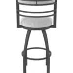 30-Inch Steel Swivel Bar Stool with Pewter Finish, Graph Alpine 2.5-Inch Cushion Seat, Tall Curved Slat Back, and Single-Ring Base
