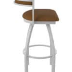 30-Inch Steel Swivel Bar Stool with Anodized Nickel Finish, Canter Thatch 2.5-Inch Cushion Seat, Low Curved Padded Back, and Single-Ring Base