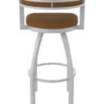 30-Inch Steel Swivel Bar Stool with Anodized Nickel Finish, Canter Thatch 2.5-Inch Cushion Seat, Low Curved Padded Back, and Single-Ring Base