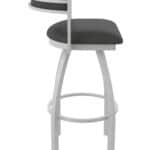 25-Inch Steel Swivel Counter Stool with Anodized Nickel Finish, Canter Iron 2.5-Inch Cushion Seat, Low Curved Padded Back, and Single-Ring Base