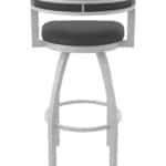 25-Inch Steel Swivel Counter Stool with Anodized Nickel Finish, Canter Iron 2.5-Inch Cushion Seat, Low Curved Padded Back, and Single-Ring Base