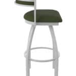 36-Inch Steel Swivel Bar Stool with Anodized Nickel Finish, Canter Pine 2.5-Inch Cushion Seat, Low Curved Padded Back, and Single-Ring Base