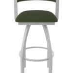 36-Inch Steel Swivel Bar Stool with Anodized Nickel Finish, Canter Pine 2.5-Inch Cushion Seat, Low Curved Padded Back, and Single-Ring Base