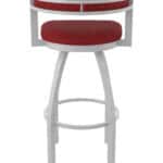 36-Inch Steel Swivel Bar Stool with Anodized Nickel Finish, Graph Ruby 2.5-Inch Cushion Seat, Low Curved Padded Back, and Single-Ring Base
