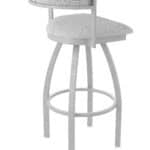 30-Inch Steel Swivel Bar Stool with Anodized Nickel Finish, Graph Alpine 2.5-Inch Cushion Seat, Low Curved Padded Back, and Single-Ring Base