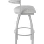 30-Inch Steel Swivel Bar Stool with Anodized Nickel Finish, Graph Alpine 2.5-Inch Cushion Seat, Low Curved Padded Back, and Single-Ring Base