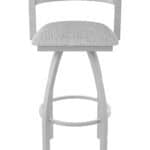 30-Inch Steel Swivel Bar Stool with Anodized Nickel Finish, Graph Alpine 2.5-Inch Cushion Seat, Low Curved Padded Back, and Single-Ring Base