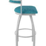 25-Inch Steel Swivel Counter Stool with Anodized Nickel Finish, Graph Tidal 2.5-Inch Cushion Seat, Low Curved Padded Back, and Single-Ring Base
