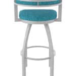 25-Inch Steel Swivel Counter Stool with Anodized Nickel Finish, Graph Tidal 2.5-Inch Cushion Seat, Low Curved Padded Back, and Single-Ring Base