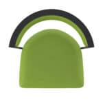 30-Inch Steel Swivel Bar Stool with Black Wrinkle Finish, Canter Kiwi Green 2.5-Inch Cushion Seat, Low Curved Padded Back, and Single-Ring Base