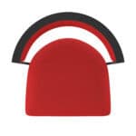 36-Inch Steel Swivel Bar Stool with Black Wrinkle Finish, Canter Red 2.5-Inch Cushion Seat, Low Curved Padded Back, and Single-Ring Base