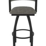 36-Inch Steel Swivel Bar Stool with Black Wrinkle Finish, Graph Chalice 2.5-Inch Cushion Seat, Low Curved Padded Back, and Single-Ring Base