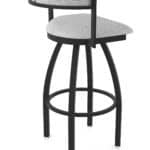 30-Inch Steel Swivel Bar Stool with Black Wrinkle Finish, Graph Alpine 2.5-Inch Cushion Seat, Low Curved Padded Back, and Single-Ring Base
