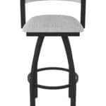 30-Inch Steel Swivel Bar Stool with Black Wrinkle Finish, Graph Alpine 2.5-Inch Cushion Seat, Low Curved Padded Back, and Single-Ring Base