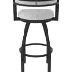 30-Inch Steel Swivel Bar Stool with Black Wrinkle Finish, Graph Alpine 2.5-Inch Cushion Seat, Low Curved Padded Back, and Single-Ring Base