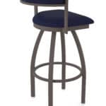 30-Inch Steel Swivel Bar Stool with Bronze Finish, Canter Twilight 2.5-Inch Cushion Seat, Low Curved Padded Back, and Single-Ring Base