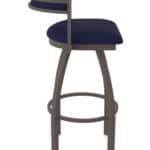 30-Inch Steel Swivel Bar Stool with Bronze Finish, Canter Twilight 2.5-Inch Cushion Seat, Low Curved Padded Back, and Single-Ring Base